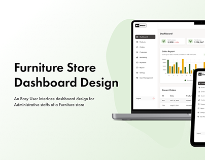 Furniture Store Dashboard Design