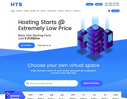 Web hosting website homepage design