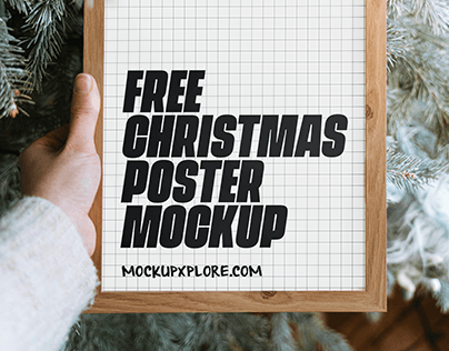Free Christmas Frame Mockup (PSD)