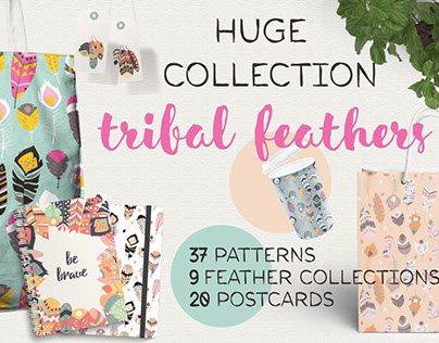 37 feather patterns, 20 postcards