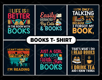 Books Text T-Shirt Design