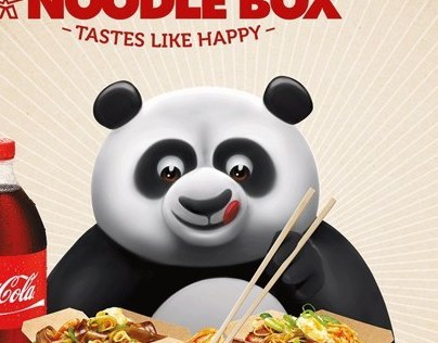 Panda character illustration for Noodle Box