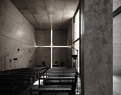 Visualisation of Church of Light. Tadao Ando