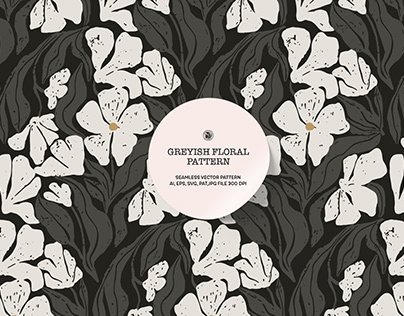 Greyish Floral Wallpaper