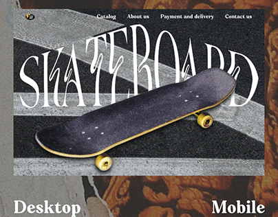landing for skateboard`s store (redesign)