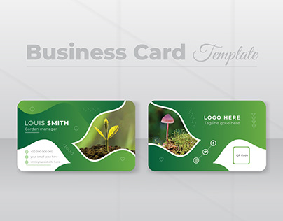 Nature and gardening business card template design