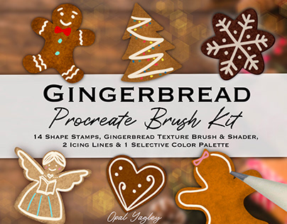Gingerbread Procreate Brush Kit