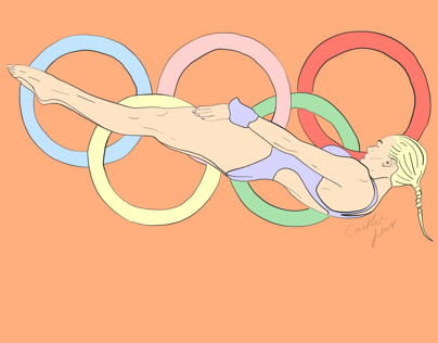 Illustration for Olympic Diver; Tonia Couch