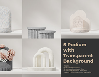 3D Product Mockup Podium Transparent Background 37