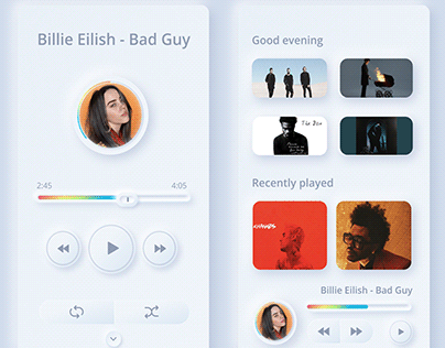 Spotify redesign in neumorphism