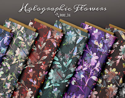 Holographic Flowers (patterns for textiles)