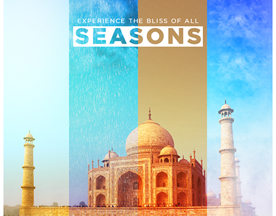 Taj Mahal in different seasons.