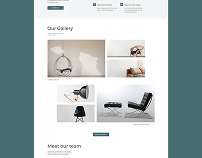 Landing page concept for the furniture company