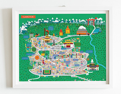 Project thumbnail - Gangtok Illustrated Map