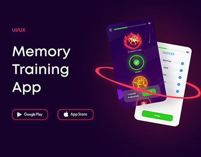 Memory training app UI/UX design