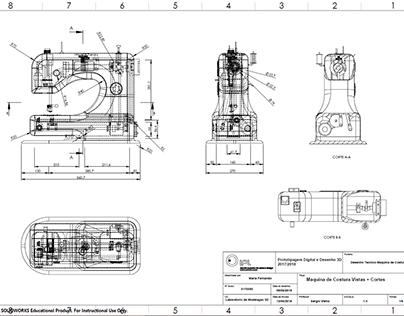 Sewing Machine technical draw