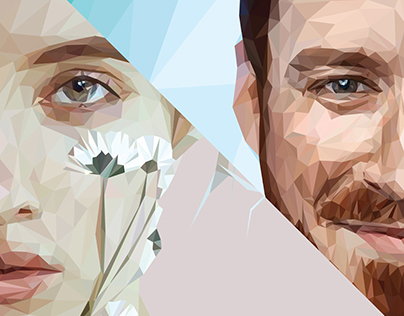 Low Poly portraits girl and boy
