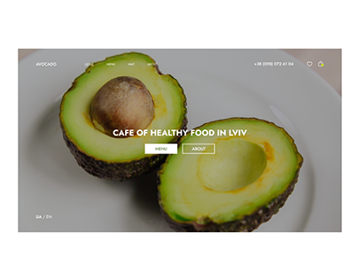 "Avocado" website for cafe (redesign concept)