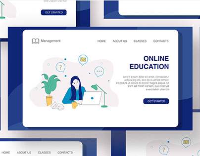 Illustration for a landing page online education