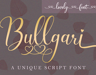 Bullgari a lovely script font
