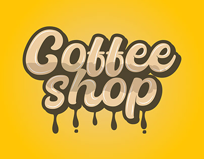 coffee shop graffiti text logo design