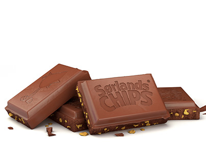 Sørlandschips Sjokolade - 3D Packshots