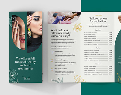 Nail Salon Esthetician Brochure Tri-Fold Template