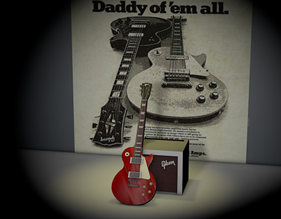 3D modelled Gibson Les Paul and Falcon 5 Amp