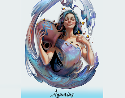 Aquarius from "The12" - Zodiac cards project