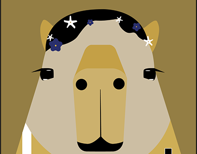 Golden Klimt`s capybara
