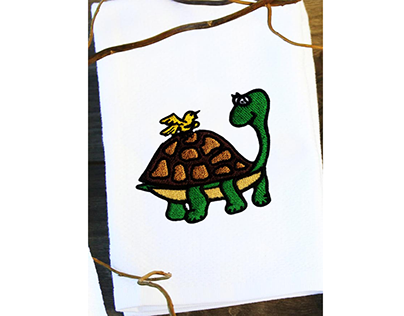 TURTLE AND A BIRD MACHINE EMBROIDERY DESIGN