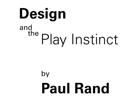 Design and the Play Instinct (Digital Book)