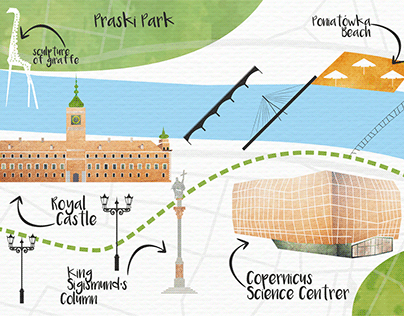 Warsaw illustrated map