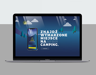 Application design for free camping / One Page