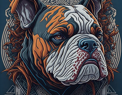 Bulldog in Isometric Graffiti, Cool Puppy