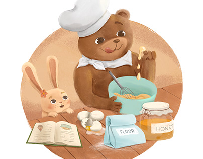 Bear and rabbit cooking