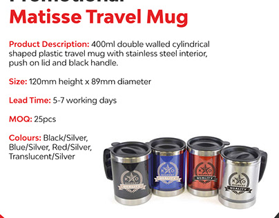 Promotional Matisse Travel Mug