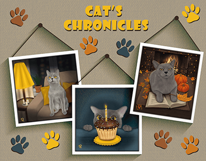 Cat's chronicles | Cat's illustrations | Post cards