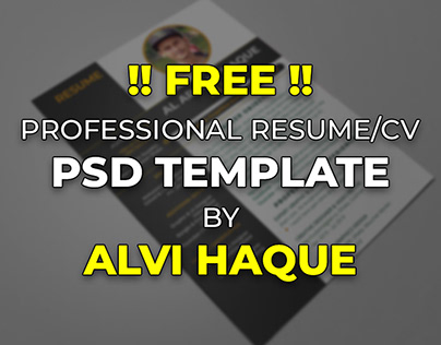 Free Resume/CV PSD Template, Clean & Creative