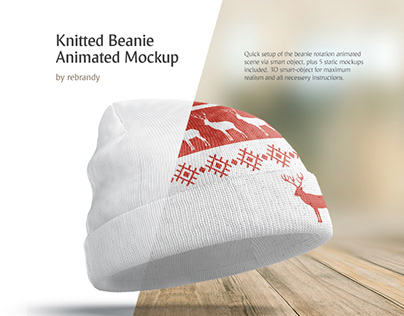 Knitted Beanie Animated Mockup
