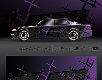 Black&Purple car wrap design.