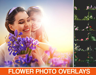 Art Flower Overlay, Painted Photoshop overlay