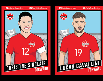 Canada Team Soccer Illustration Cards