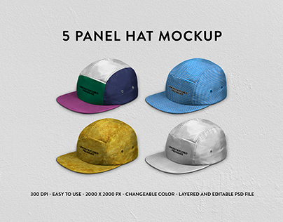 5 Panel Hat Mockup