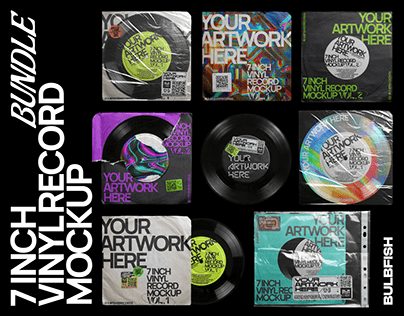 7 Inch Vinyl Record - Mockups Bundle