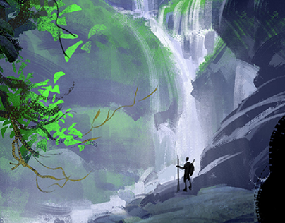 "Waterfall" digital painting