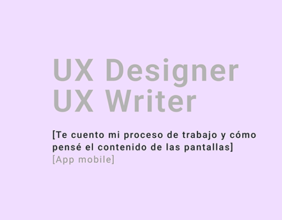 UX Writer - Proyecto