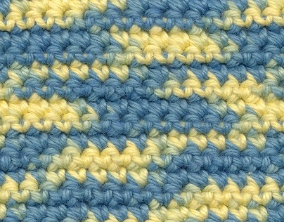 Crochet samples made with Variegated Yarn