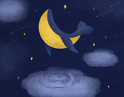 Whale in the night sky
