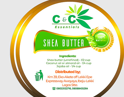 Product packaging design for a shea butter brand